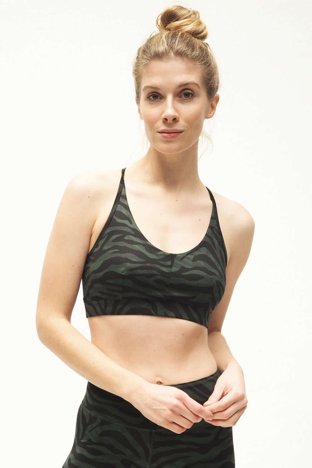 Yoga Bra Top Amba - Camou Jade-Kismet Yogastyle