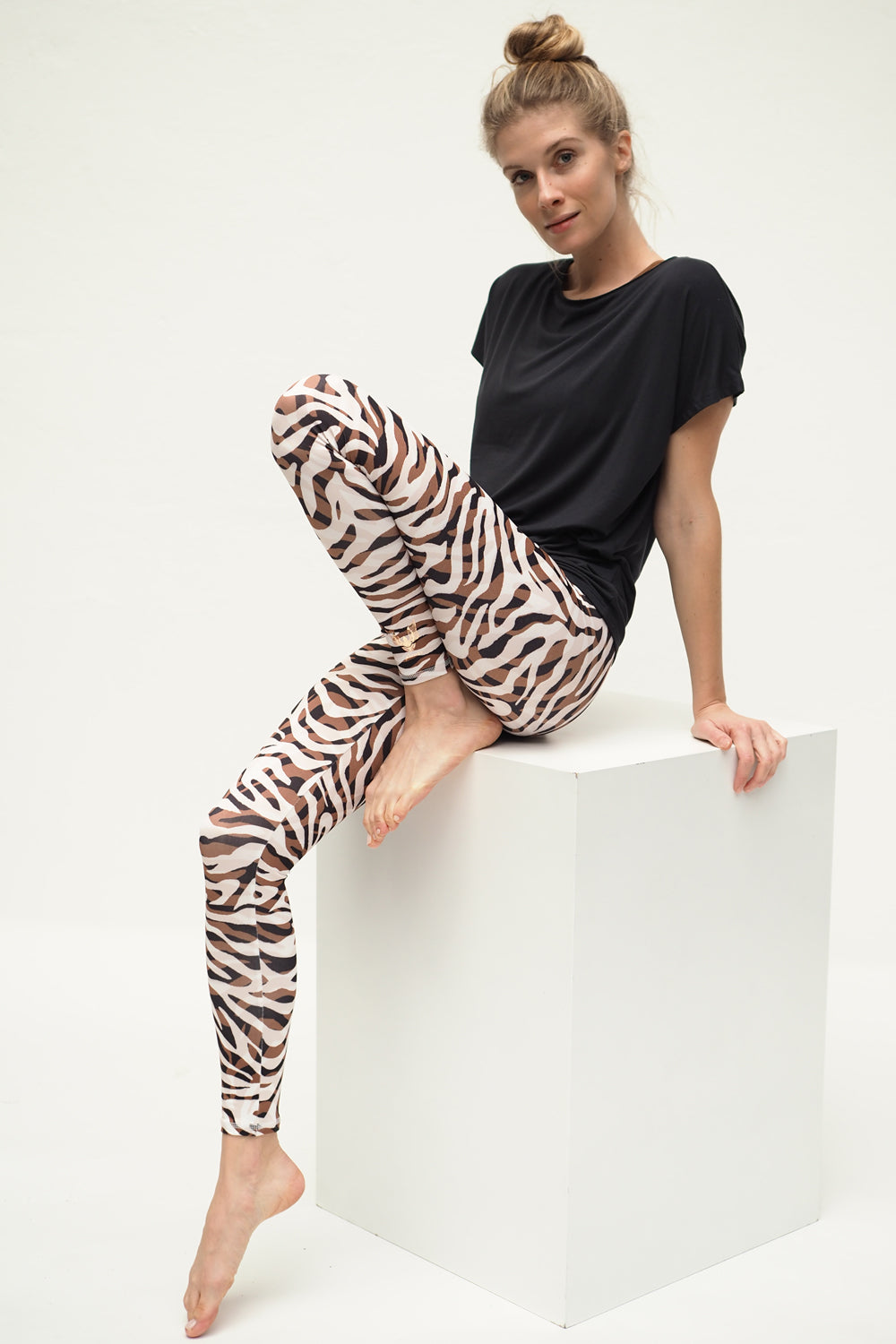 Yoga Leggings Ganga 7/8 - Camou White Brown-Kismet Yogastyle