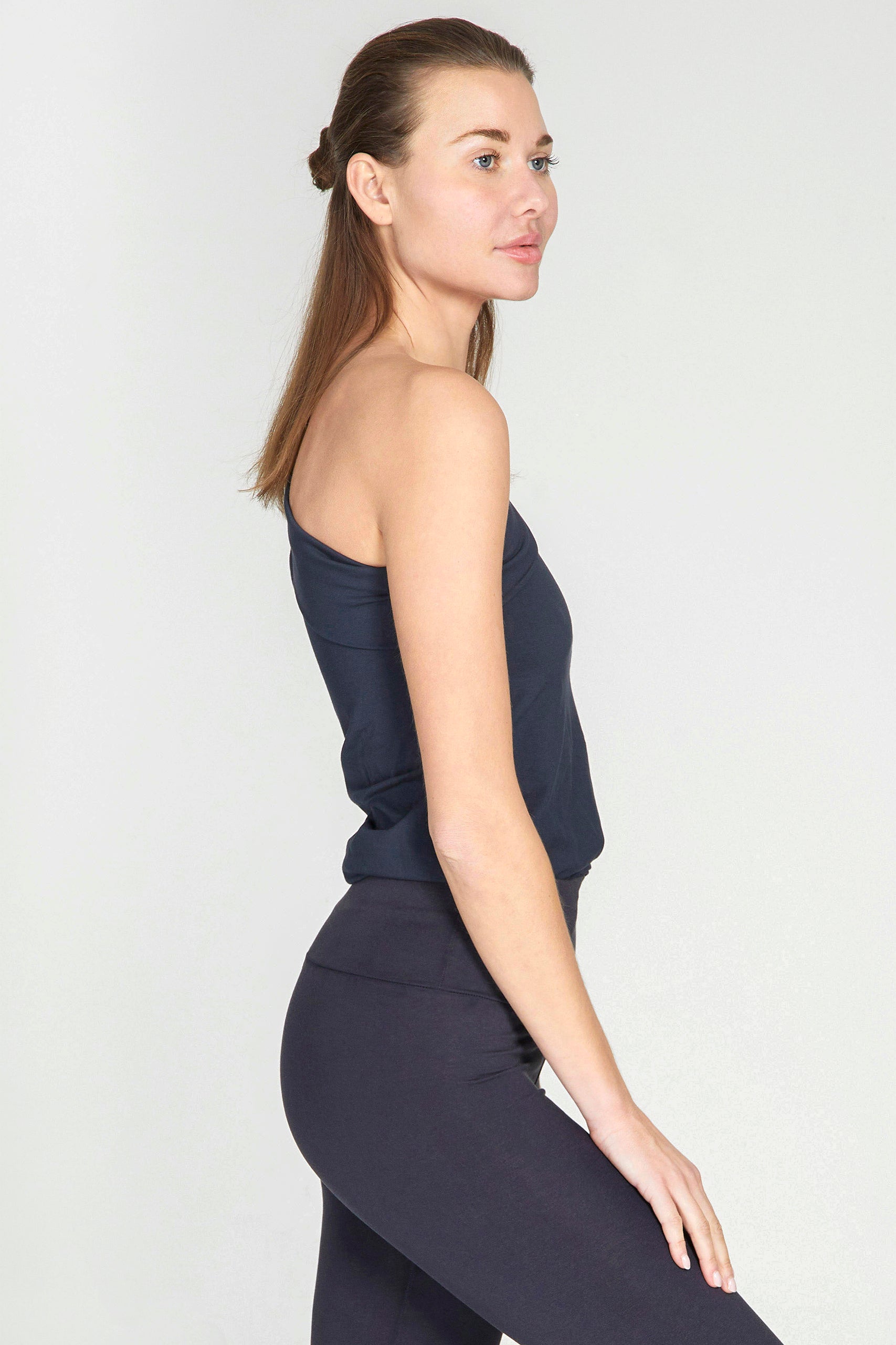 One Shoulder Top Anthracite