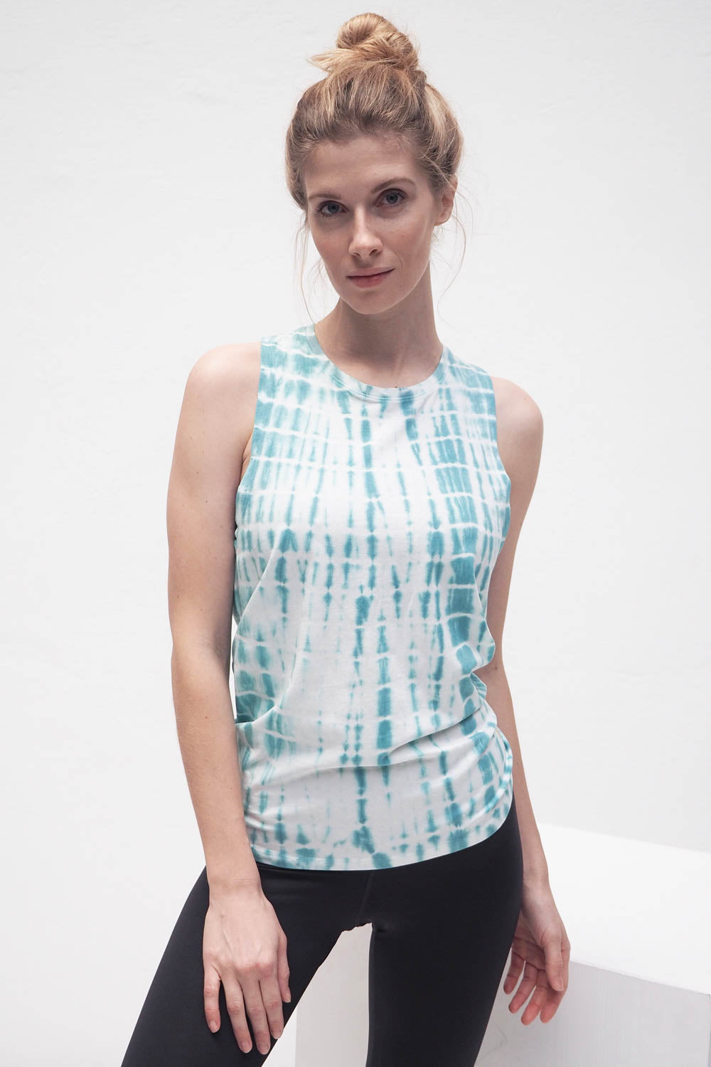 Shakti Tank_batik turquoise_Kismet Yogastyle