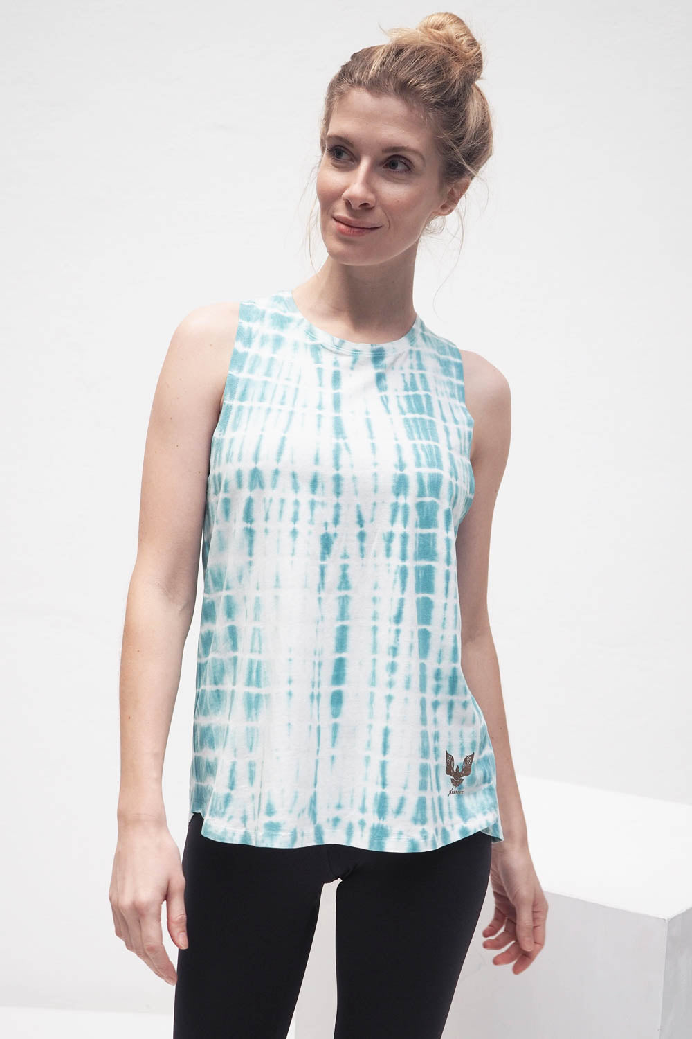 Shakti Tank_batik turquoise_Kismet Yogastyle