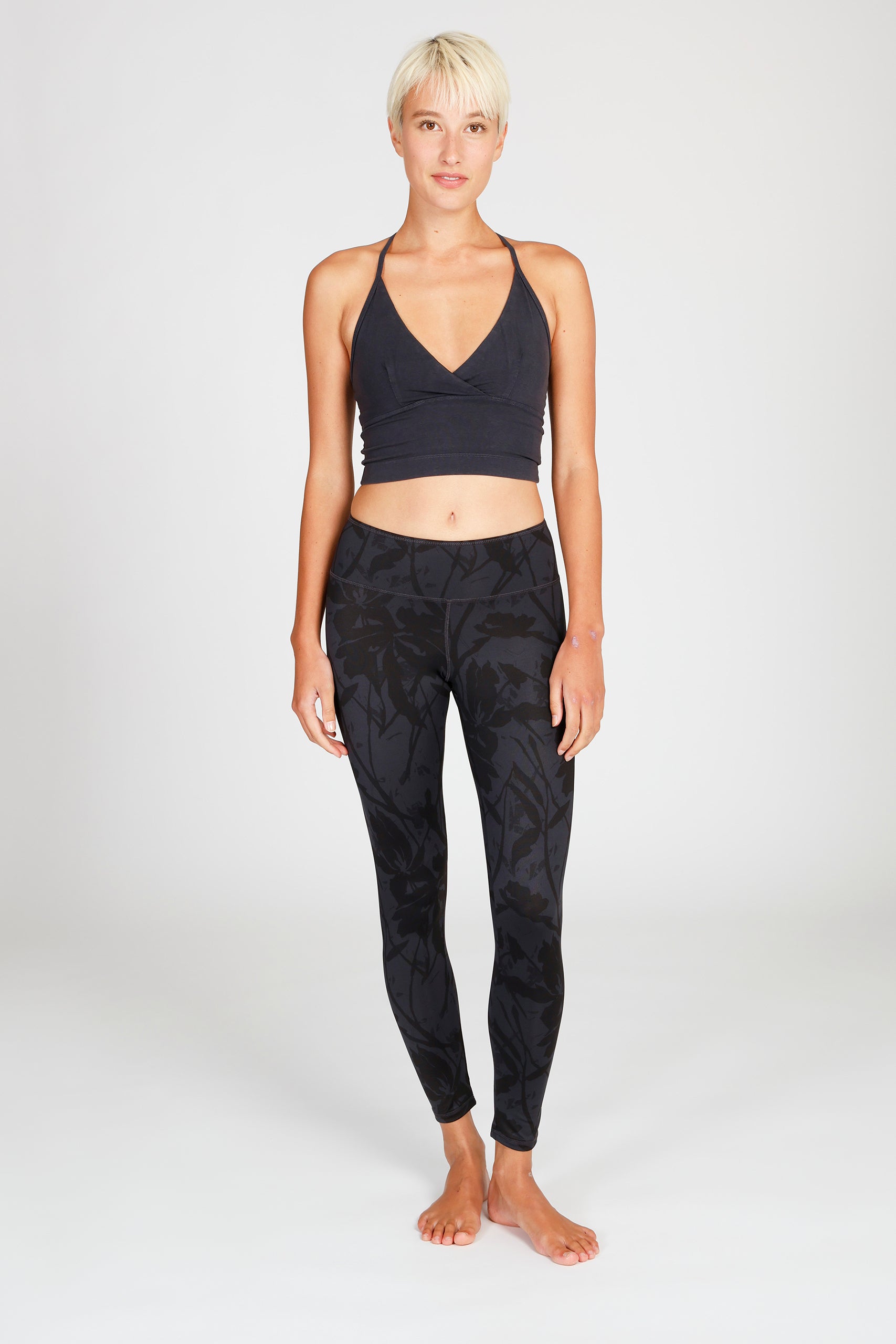 Love Crop Top Anthracite Ganga Leg Anthracite Flower