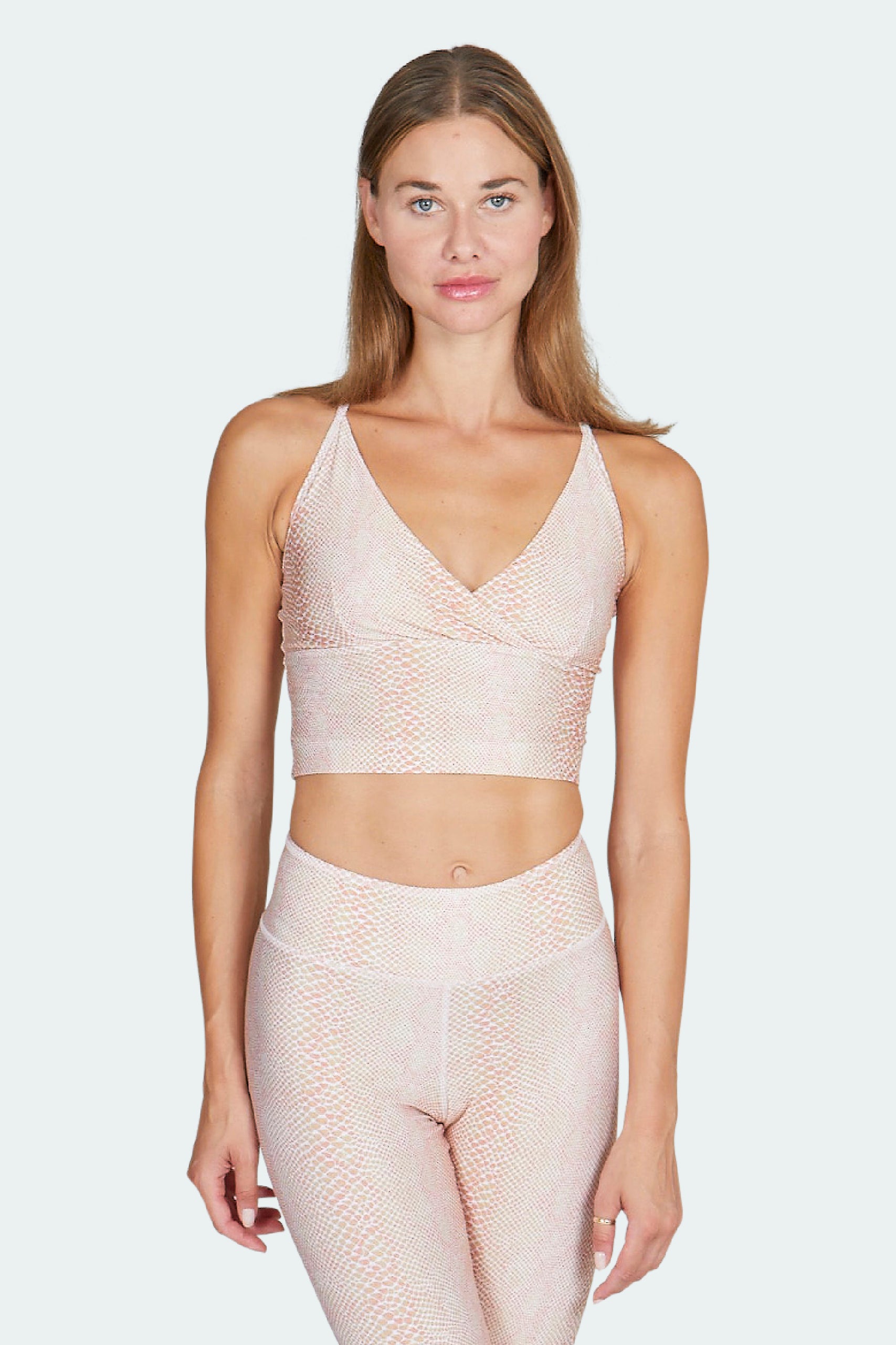 Lux Crop-Top snake rose